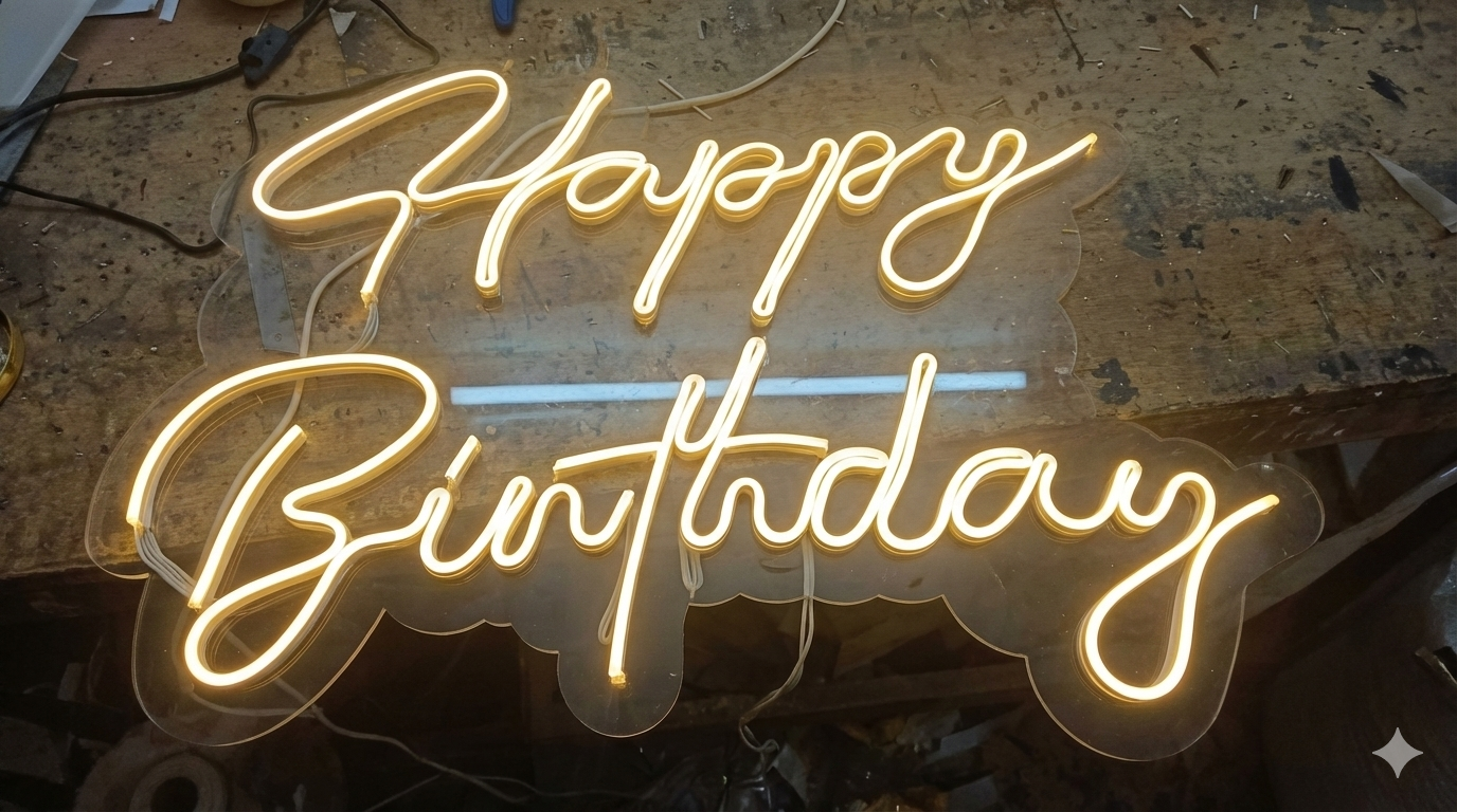 Happy Birthday with Neon Lighting